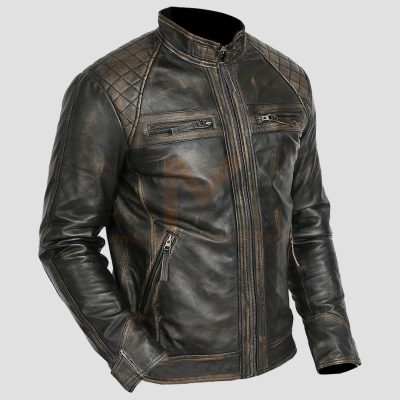 Mens Distressed Leather Jacket