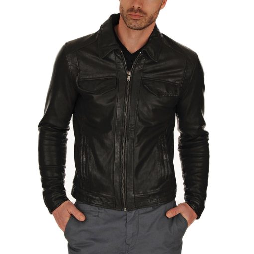 Motorcycle Leather Jacket Mens